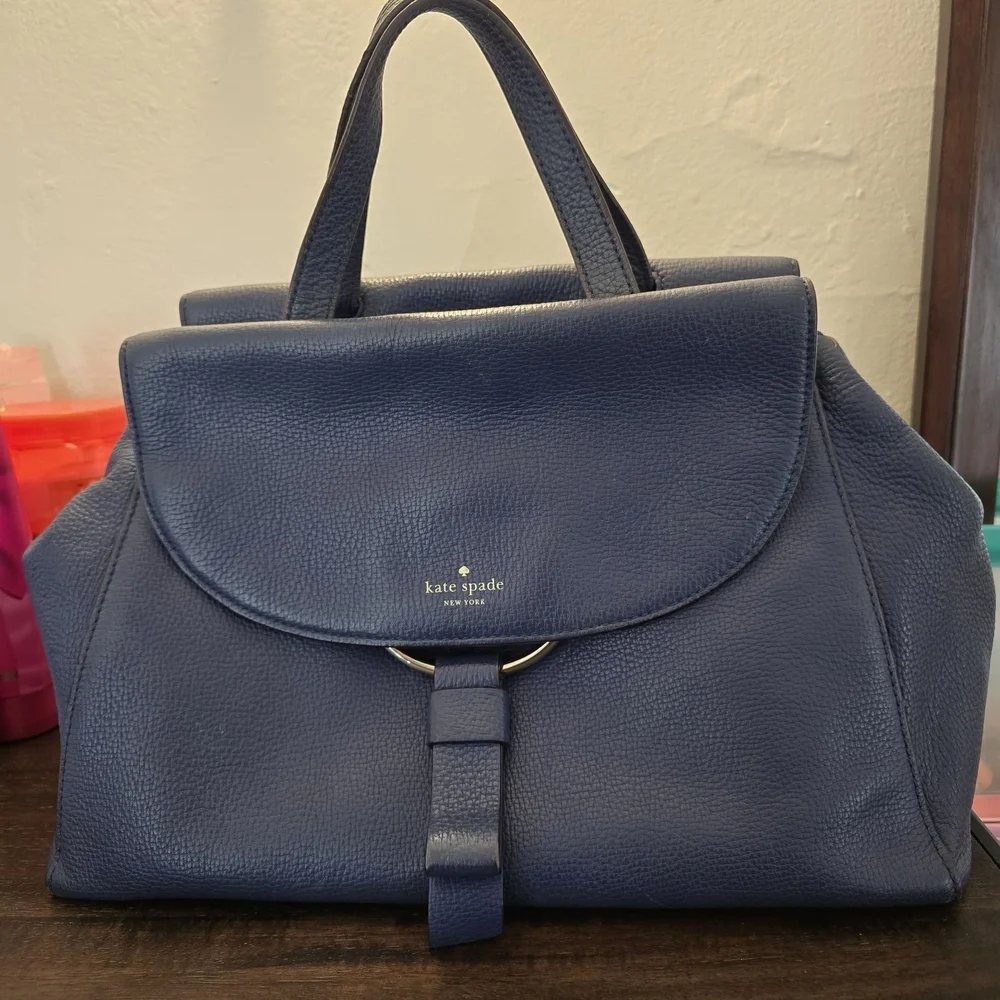 KATE SPADE BLUE PEBBLED LEATHER 'JASPER CLARKE STREET' PURSE &Wallet